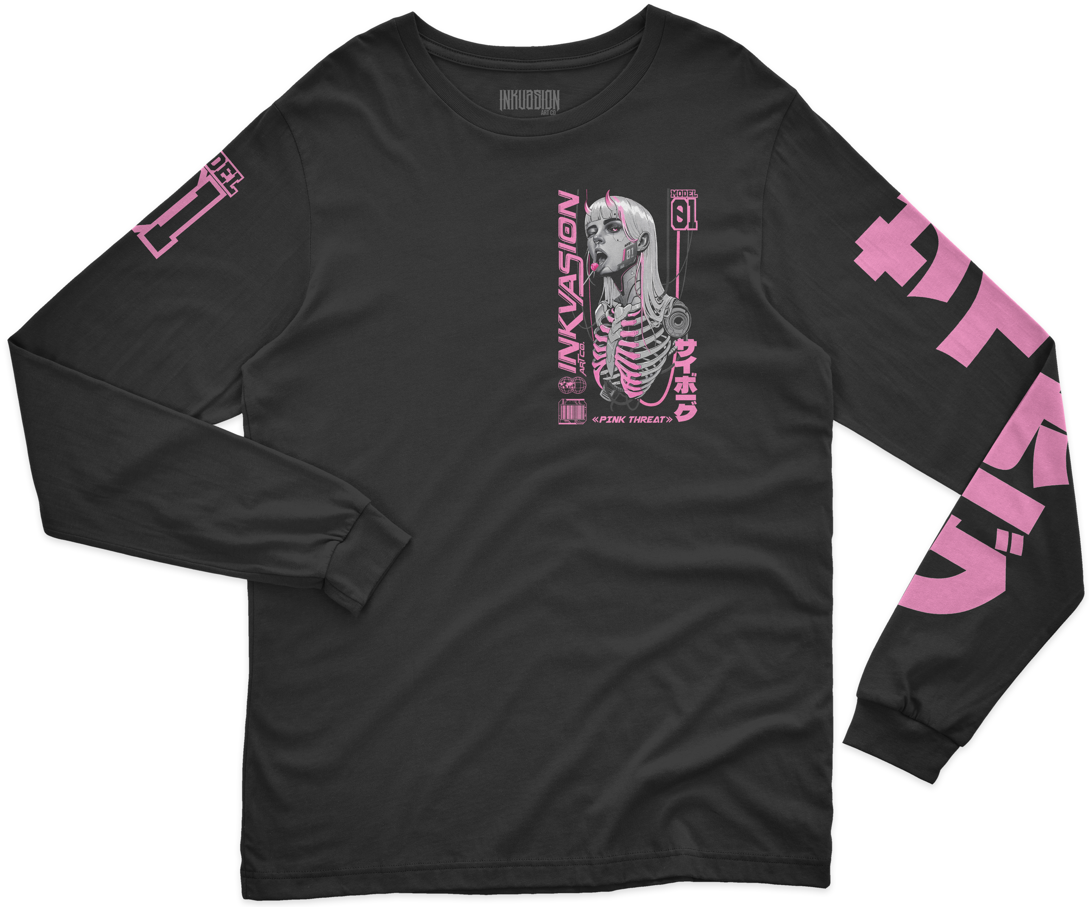 POLERA MANGA LARGA PINK THREAT