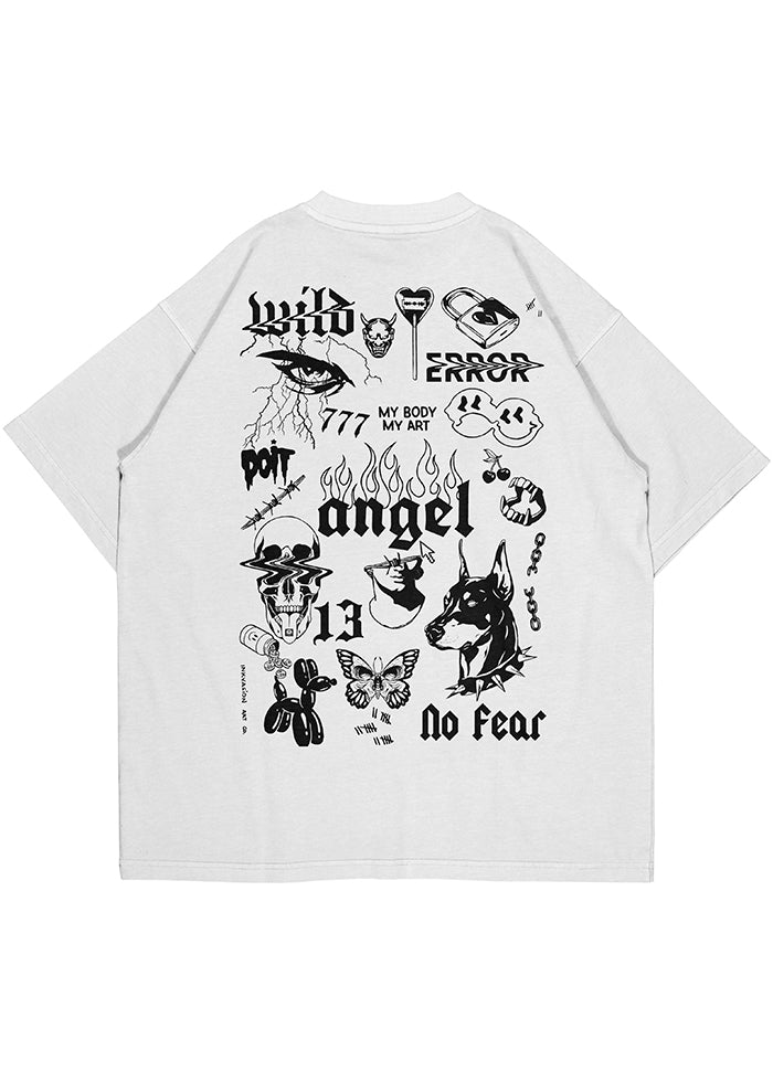 ANGEL BLACK WORK TEE