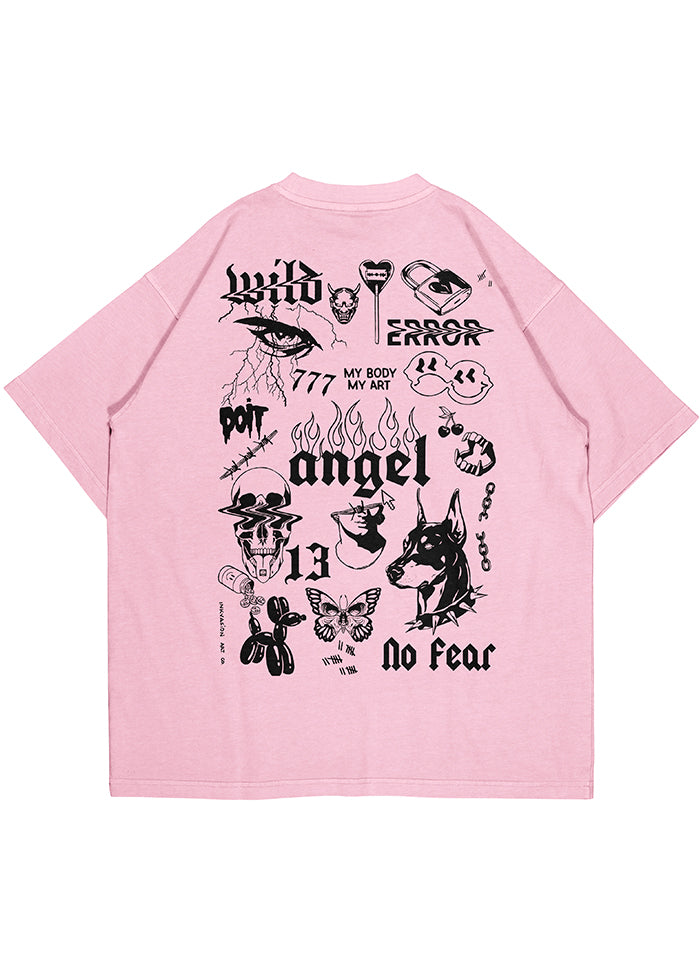 ANGEL BLACK WORK TEE